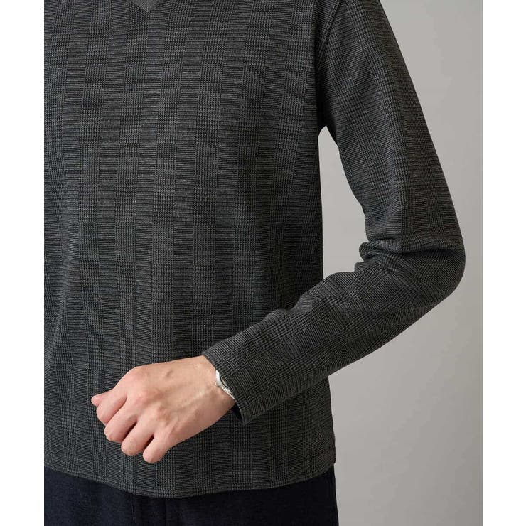 グレンチェックジャカードＶネックＴシャツ 通勤 ビジネス | a.v.v【MEN】 | 詳細画像33 