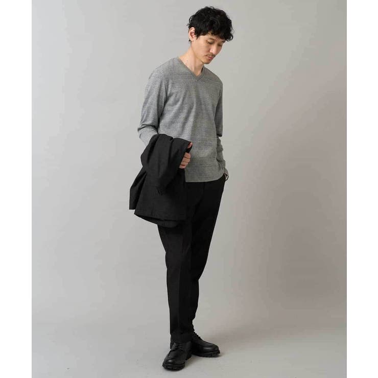 グレンチェックジャカードVネックTシャツ 通勤 ビジネス | a.v.v【MEN】 | 詳細画像5