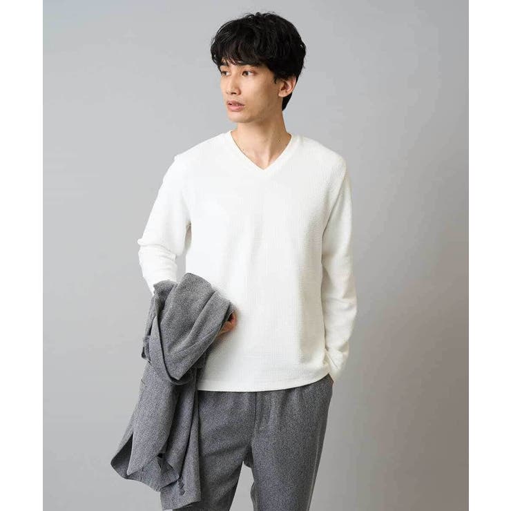 千鳥ジャカードVネックTシャツ 通勤 ビジネス | a.v.v【MEN】 | 詳細画像11 