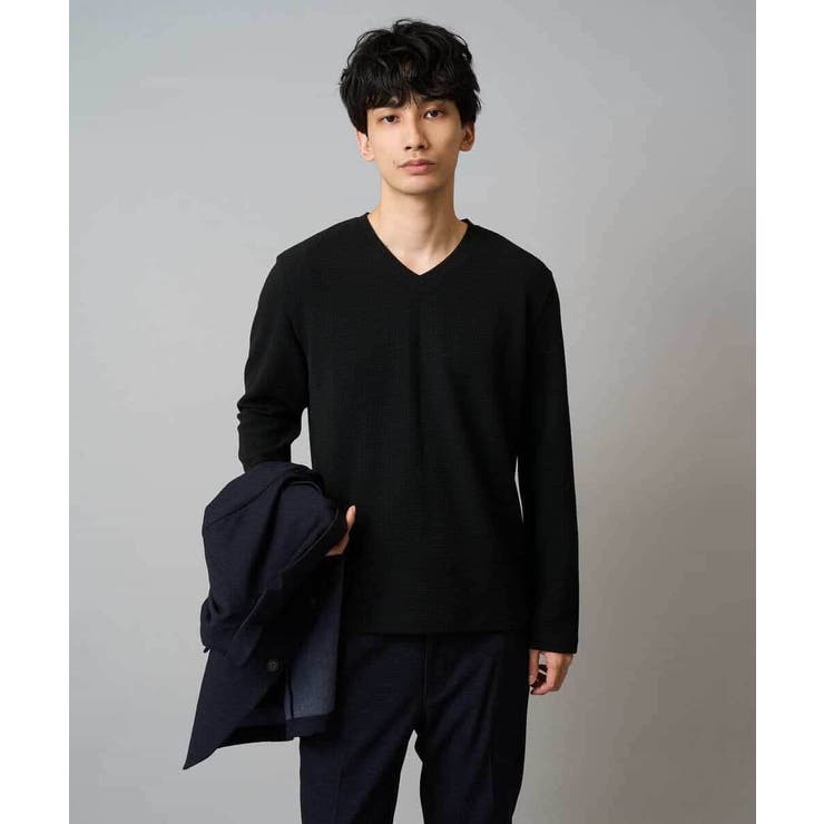 千鳥ジャカードVネックTシャツ 通勤 ビジネス | a.v.v【MEN】 | 詳細画像12 
