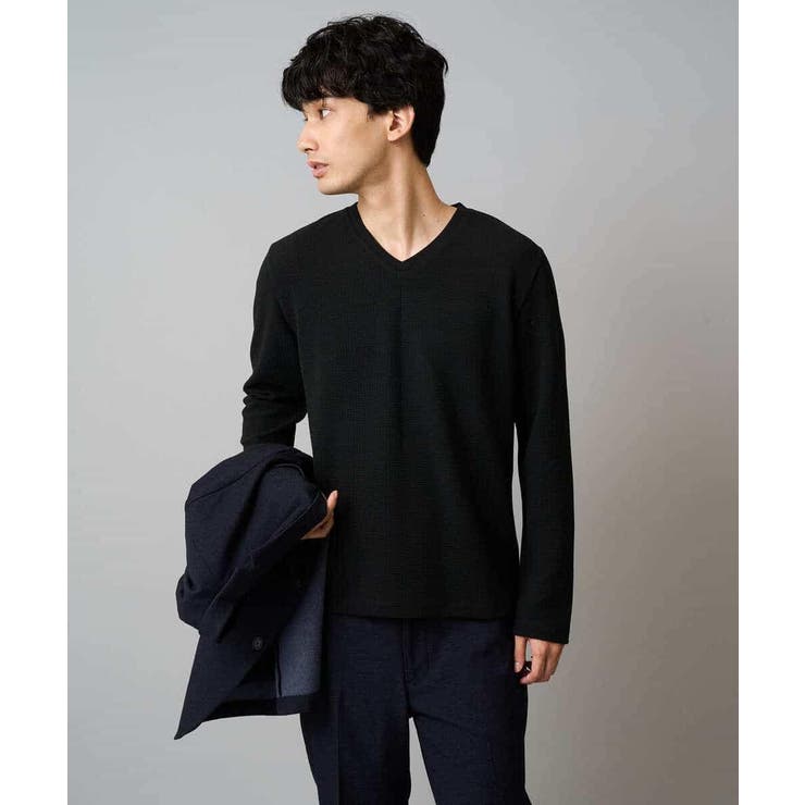 千鳥ジャカードVネックTシャツ 通勤 ビジネス | a.v.v【MEN】 | 詳細画像13 