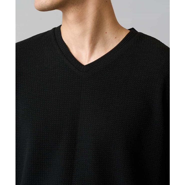 千鳥ジャカードVネックTシャツ 通勤 ビジネス | a.v.v【MEN】 | 詳細画像18 