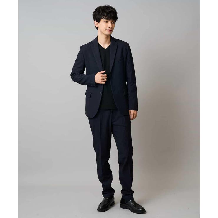 千鳥ジャカードVネックTシャツ 通勤 ビジネス | a.v.v【MEN】 | 詳細画像4 