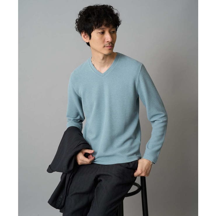 千鳥ジャカードVネックTシャツ 通勤 ビジネス | a.v.v【MEN】 | 詳細画像6 