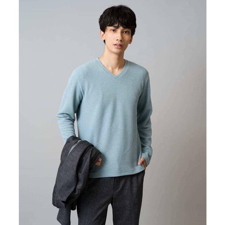 千鳥ジャカードVネックTシャツ 通勤 ビジネス | a.v.v【MEN】 | 詳細画像7 