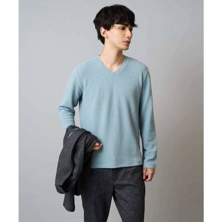 千鳥ジャカードVネックTシャツ 通勤 ビジネス | a.v.v【MEN】 | 詳細画像8 