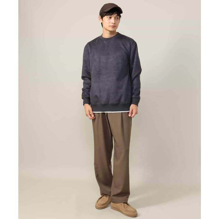 【春まで使える】フェイクスエードセミワイドシルエットプルオーバー(無地） | a.v.v【MEN】 | 詳細画像12 