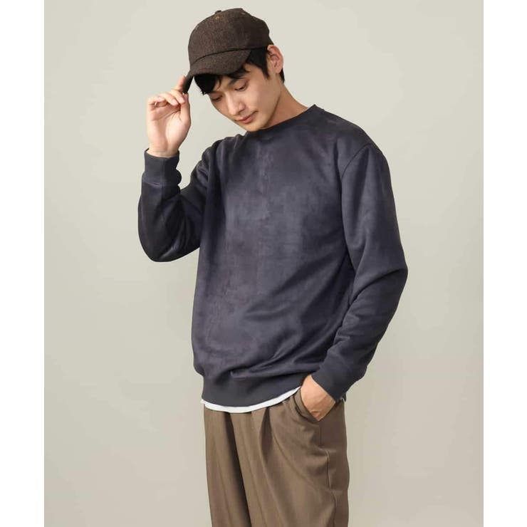 【春まで使える】フェイクスエードセミワイドシルエットプルオーバー(無地） | a.v.v【MEN】 | 詳細画像25 
