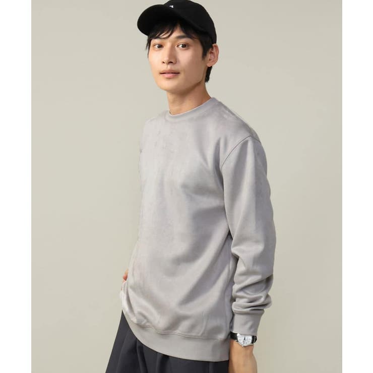 ライトグレー | 【春まで使える】フェイクスエードセミワイドシルエットプルオーバー(無地） | a.v.v【MEN】