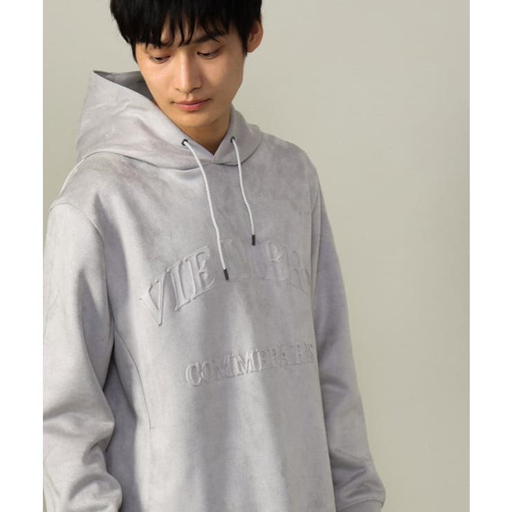 【春まで使える】フェイクスエードエンボスロゴパーカー | a.v.v【MEN】 | 詳細画像1 