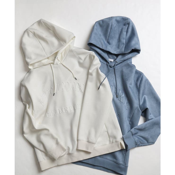 ホワイト | 【春まで使える】フェイクスエードエンボスロゴパーカー | a.v.v【MEN】