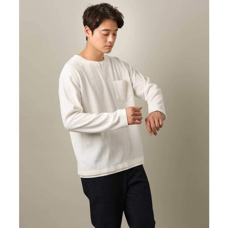 【楽してサマ見え】ケーブル柄フェイクレイヤードカットソー | a.v.v【MEN】 | 詳細画像20 