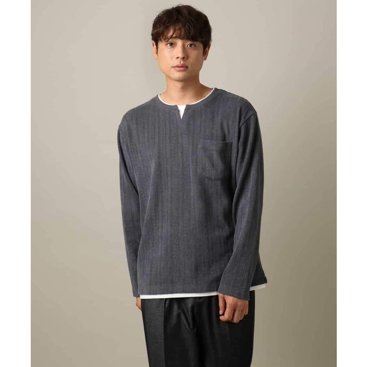 【楽してサマ見え】ケーブル柄フェイクレイヤードカットソー | a.v.v【MEN】 | 詳細画像26 