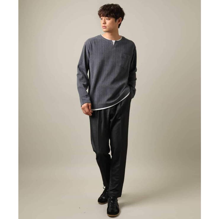 【楽してサマ見え】ケーブル柄フェイクレイヤードカットソー | a.v.v【MEN】 | 詳細画像3 