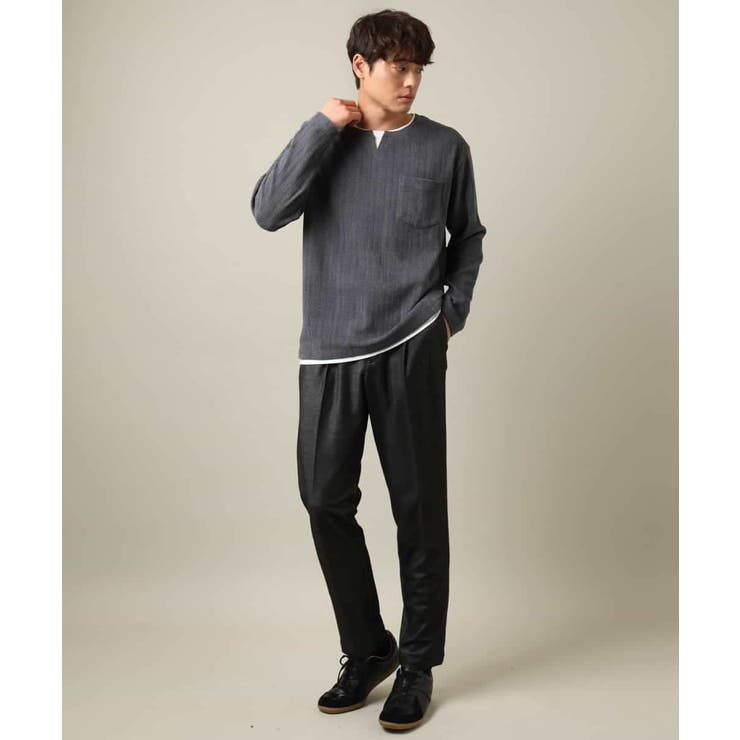 【楽してサマ見え】ケーブル柄フェイクレイヤードカットソー | a.v.v【MEN】 | 詳細画像4 