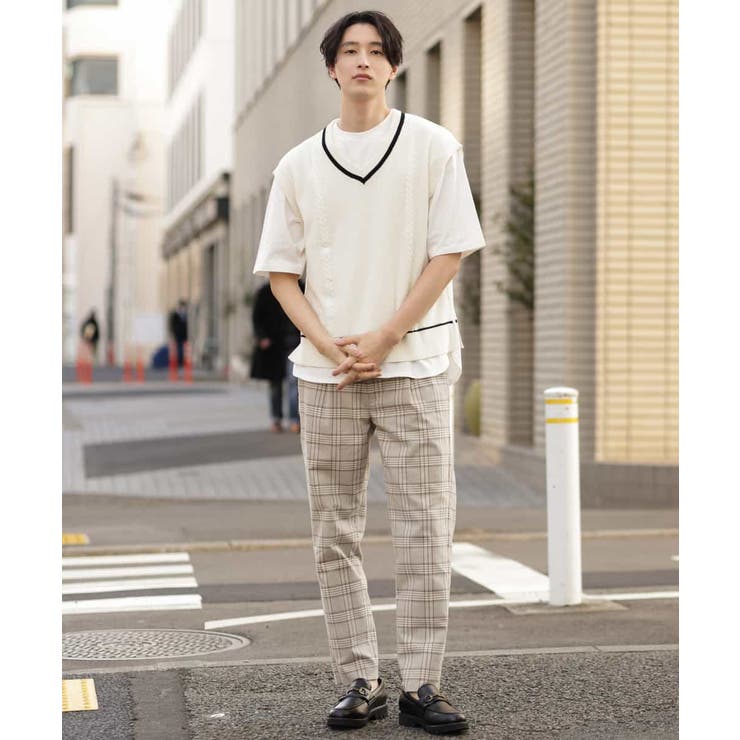 【洗濯機で洗える/ストレッチ】アーバンタックチェックパンツ[品番：ITKW0002455]｜a.v.v【MEN】（アーヴェヴェ）のメンズファッション通販｜SHOPLIST（ショップリスト）