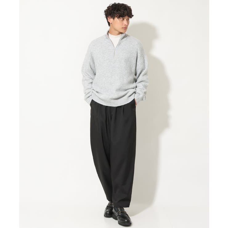 HUIS×尾州”縮絨ウールフランネルバルーンパンツ（ダークネイビー