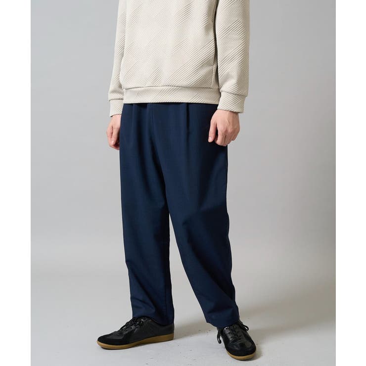 ネイビー | 【接触冷感 イージーケア】ドライタッチワンタックワイドイージースラックス【春リラ… | a.v.v【MEN】