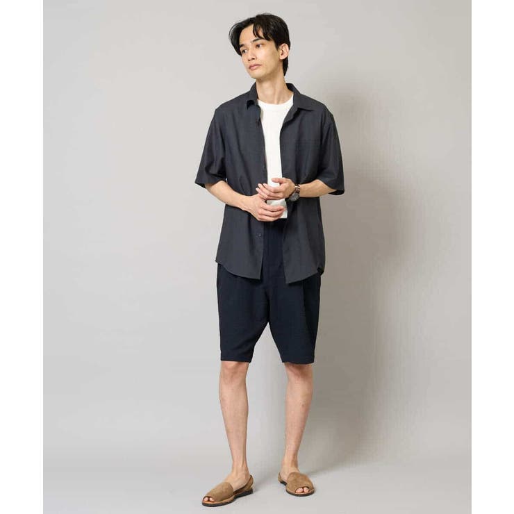 【イージーケア/吸水速乾/毛玉になりにくい】シアサッカーワンタックハーフパンツ | a.v.v【MEN】 | 詳細画像10 