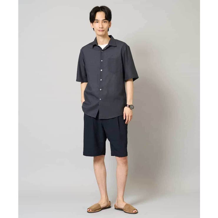 【イージーケア/吸水速乾/毛玉になりにくい】シアサッカーワンタックハーフパンツ | a.v.v【MEN】 | 詳細画像13 