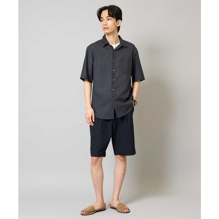 【イージーケア/吸水速乾/毛玉になりにくい】シアサッカーワンタックハーフパンツ | a.v.v【MEN】 | 詳細画像14 