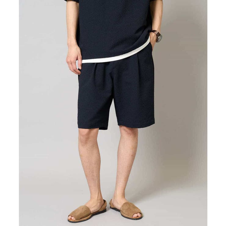 【イージーケア/吸水速乾/毛玉になりにくい】シアサッカーワンタックハーフパンツ | a.v.v【MEN】 | 詳細画像17 