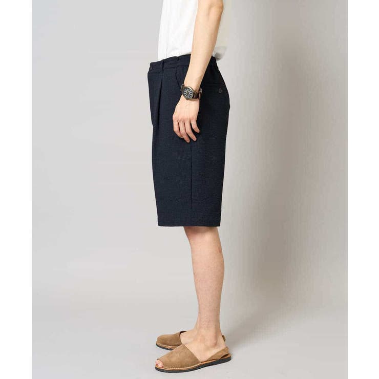 【イージーケア/吸水速乾/毛玉になりにくい】シアサッカーワンタックハーフパンツ | a.v.v【MEN】 | 詳細画像19 