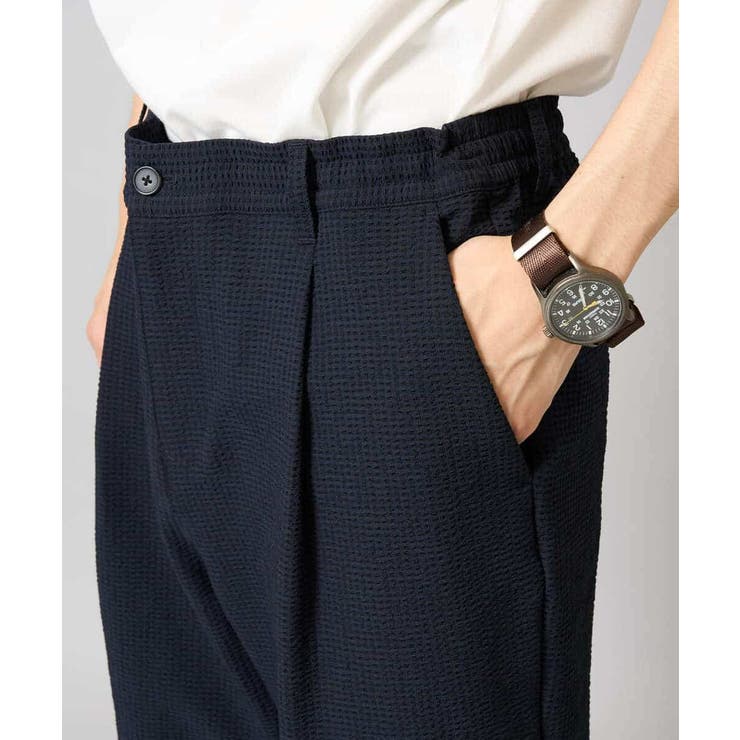 【イージーケア/吸水速乾/毛玉になりにくい】シアサッカーワンタックハーフパンツ | a.v.v【MEN】 | 詳細画像22 