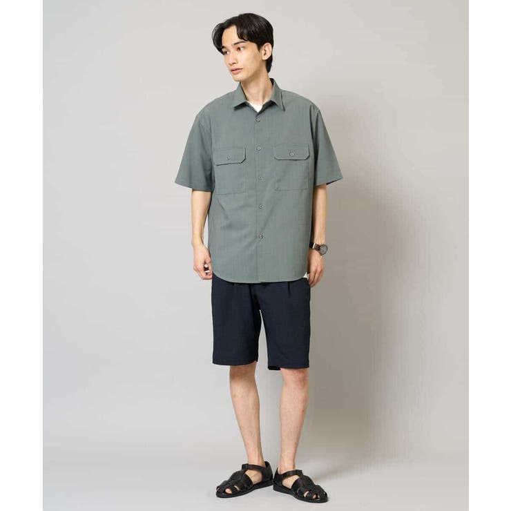 【イージーケア/吸水速乾/毛玉になりにくい】シアサッカーワンタックハーフパンツ | a.v.v【MEN】 | 詳細画像3 