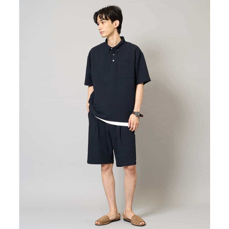 【イージーケア/吸水速乾/毛玉になりにくい】シアサッカーワンタックハーフパンツ | a.v.v【MEN】 | 詳細画像6 