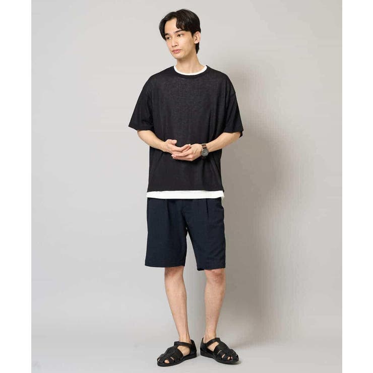 【イージーケア/吸水速乾/毛玉になりにくい】シアサッカーワンタックハーフパンツ | a.v.v【MEN】 | 詳細画像8 