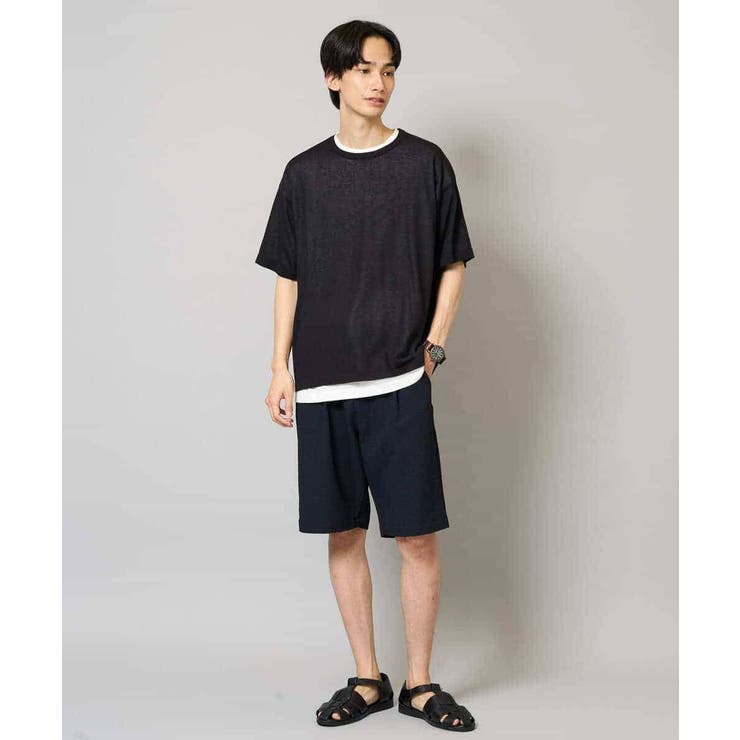 【イージーケア/吸水速乾/毛玉になりにくい】シアサッカーワンタックハーフパンツ | a.v.v【MEN】 | 詳細画像9 