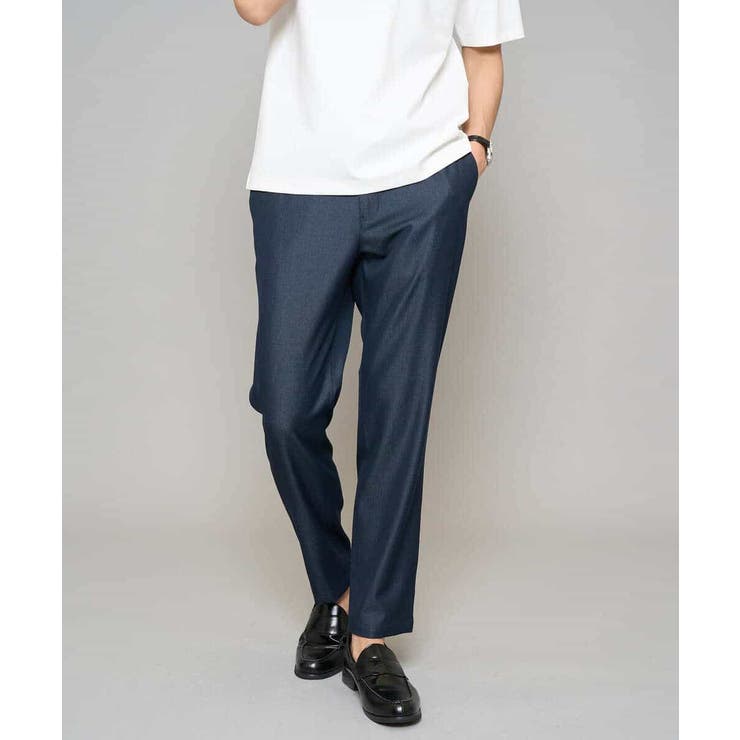 【イージーケア/接触冷感】デニムライクストレッチセミルーズパンツ | a.v.v【MEN】 | 詳細画像1 