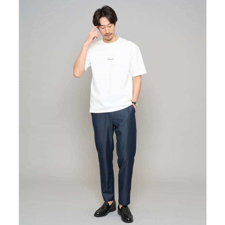 【イージーケア/接触冷感】デニムライクストレッチセミルーズパンツ | a.v.v【MEN】 | 詳細画像3 