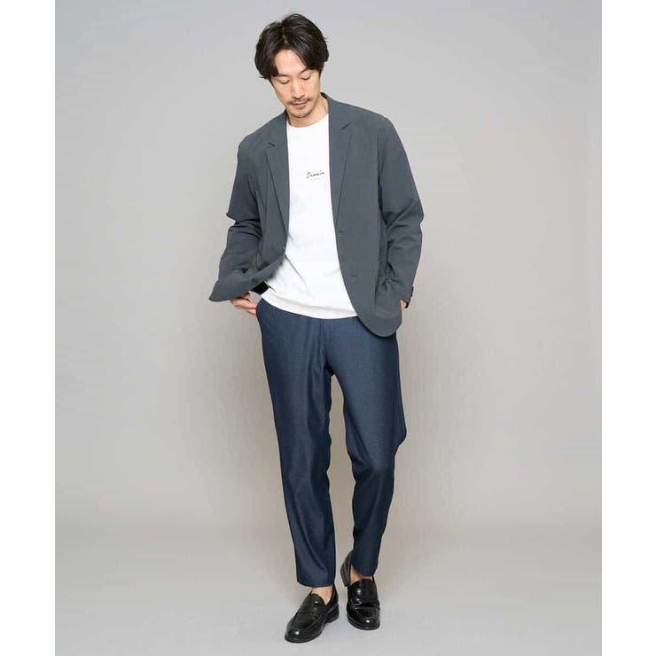 【イージーケア/接触冷感】デニムライクストレッチセミルーズパンツ | a.v.v【MEN】 | 詳細画像5 