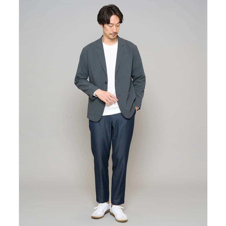 【イージーケア/接触冷感】デニムライクストレッチセミルーズパンツ | a.v.v【MEN】 | 詳細画像7 