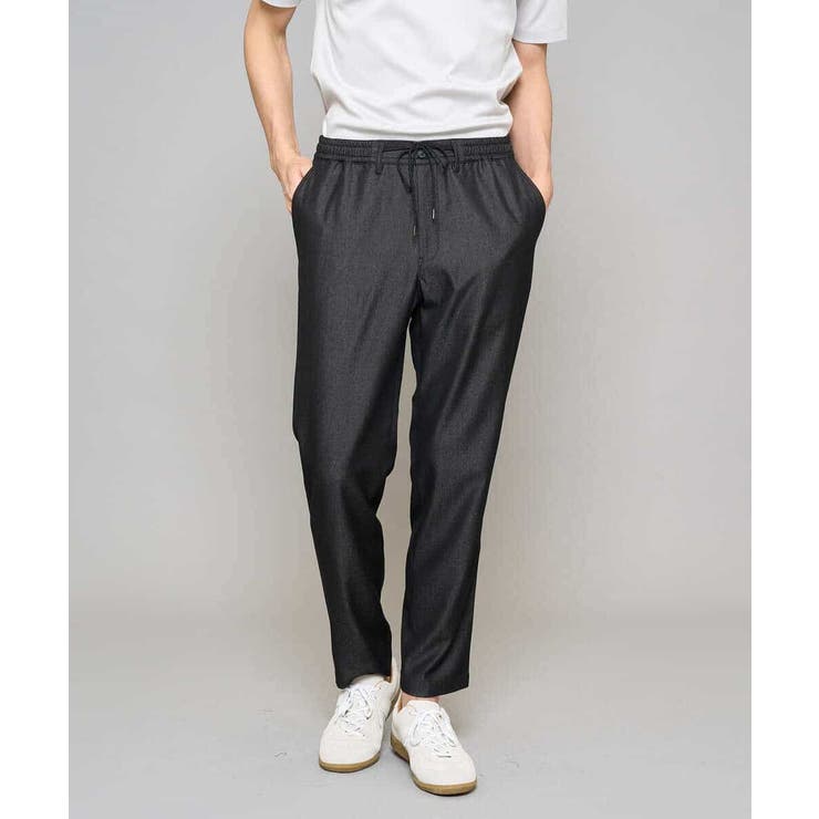 ダークグレー | 【イージーケア/接触冷感】デニムライクストレッチセミルーズパンツ | a.v.v【MEN】