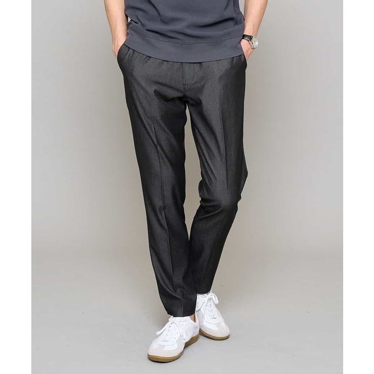 ダークグレー | 【イージーケア/接触冷感】デニムライクストレッチスマートスラックス | a.v.v【MEN】