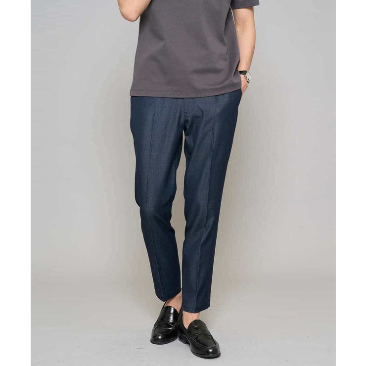 【イージーケア/接触冷感】デニムライクストレッチアンクルスマートスラックス | a.v.v【MEN】 | 詳細画像1 