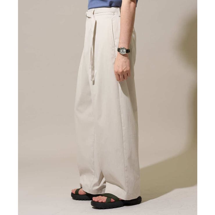 大人の控えめワイドパンツ【接触冷感 ストレッチ】ベルトツキワイドテーパードチノパ… | a.v.v【MEN】 | 詳細画像18 