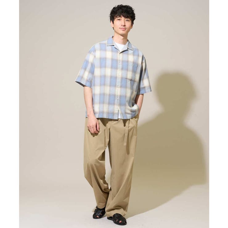 大人の控えめワイドパンツ【接触冷感 ストレッチ】ベルトツキワイドテーパードチノパ… | a.v.v【MEN】 | 詳細画像3 