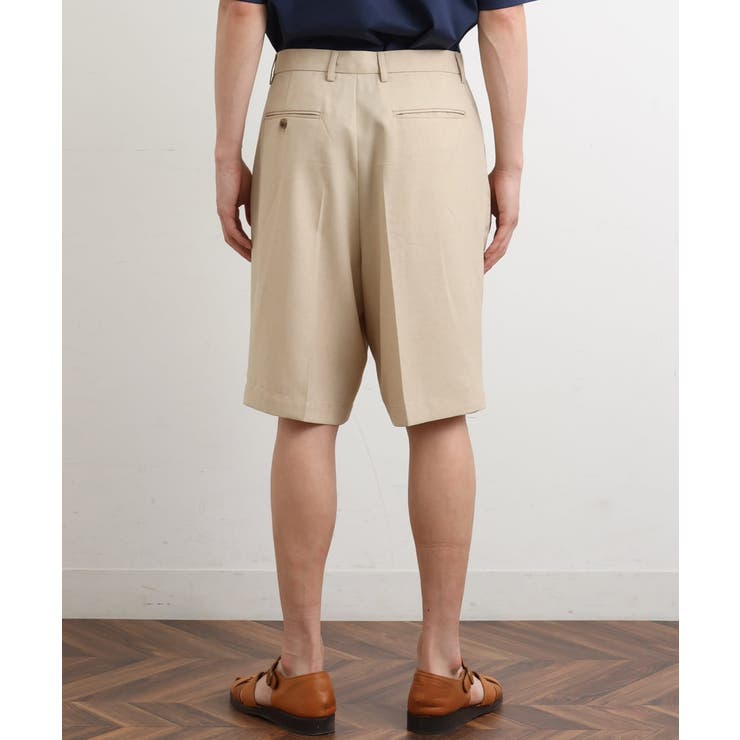 【新品未使用】BEIGE, リネンライクハーフパンツ 白 洗える キュロット M セール】リネンライクハーフパンツ（その他パンツ）｜PUBLIC