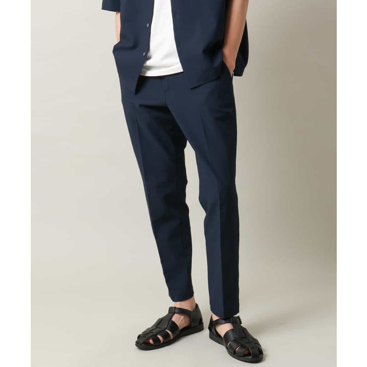 ネイビー | 【イージーケアな涼感素材】シアサッカーイージースマートスラックス | a.v.v【MEN】