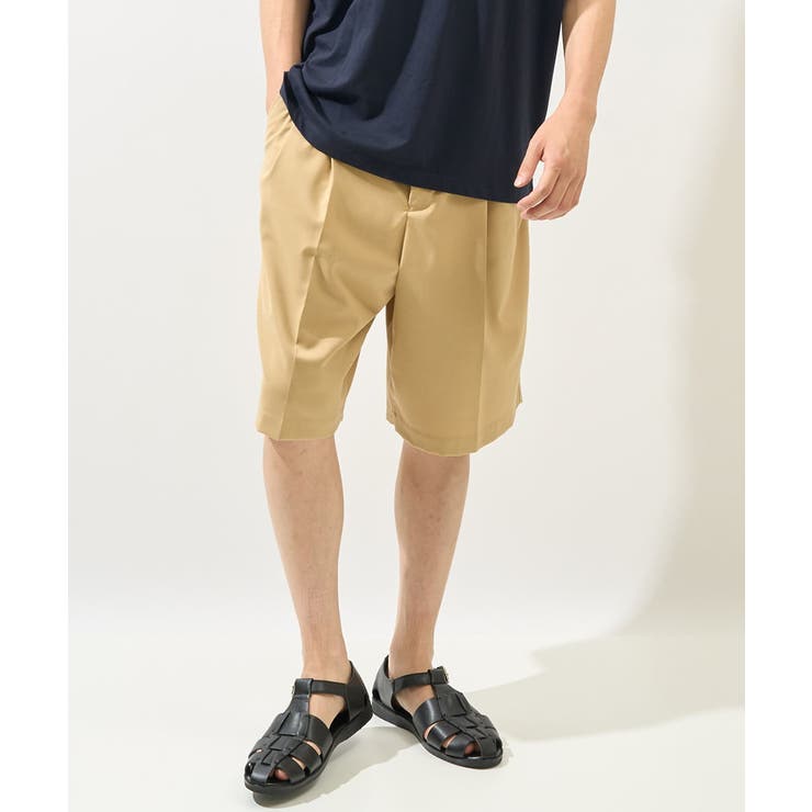 ベージュ | 【接触冷感】2タックハーフパンツ | a.v.v【MEN】