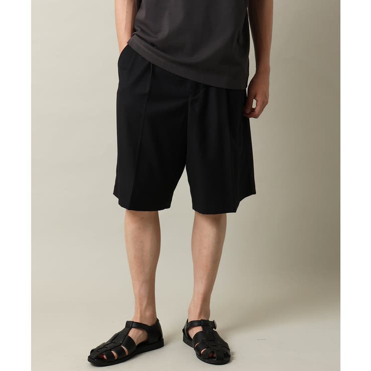 ブラック | 【接触冷感】2タックハーフパンツ | a.v.v【MEN】