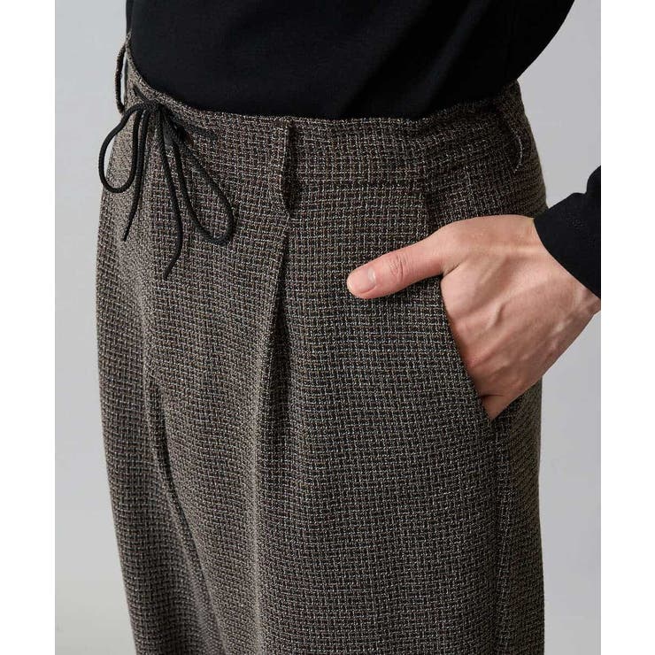 【イージーケア シワになりにくい】ツイードストレッチワンタックワイドイージースラ… | a.v.v【MEN】 | 詳細画像25 