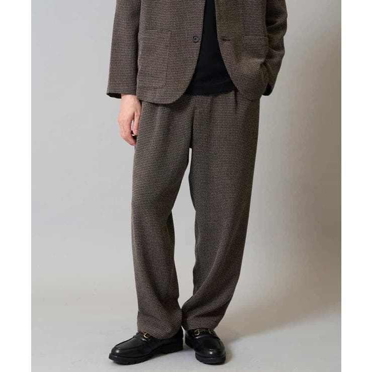 ブラウン | 【イージーケア シワになりにくい】ツイードストレッチワンタックワイドイージースラ… | a.v.v【MEN】