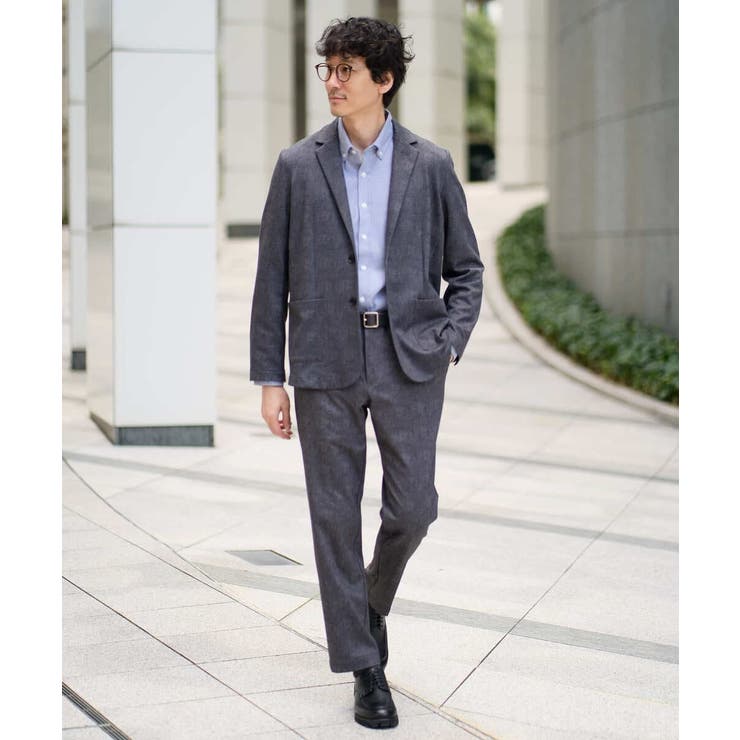 【イージーケア ストレッチ】メランジポンチスマートスラックス【洗濯機で洗える】通… | a.v.v【MEN】 | 詳細画像9 