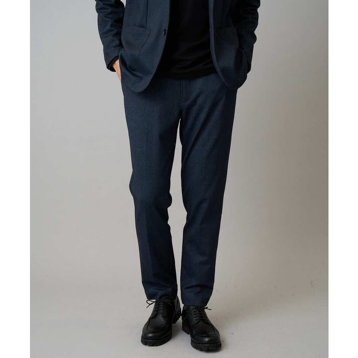 ネイビー | 【イージーケア ストレッチ】メランジポンチスマートスラックス【洗濯機で洗える】通… | a.v.v【MEN】