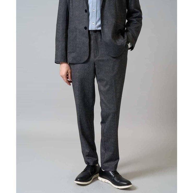 ダークグレー | 【イージーケア ストレッチ】メランジポンチスマートスラックス【洗濯機で洗える】通… | a.v.v【MEN】